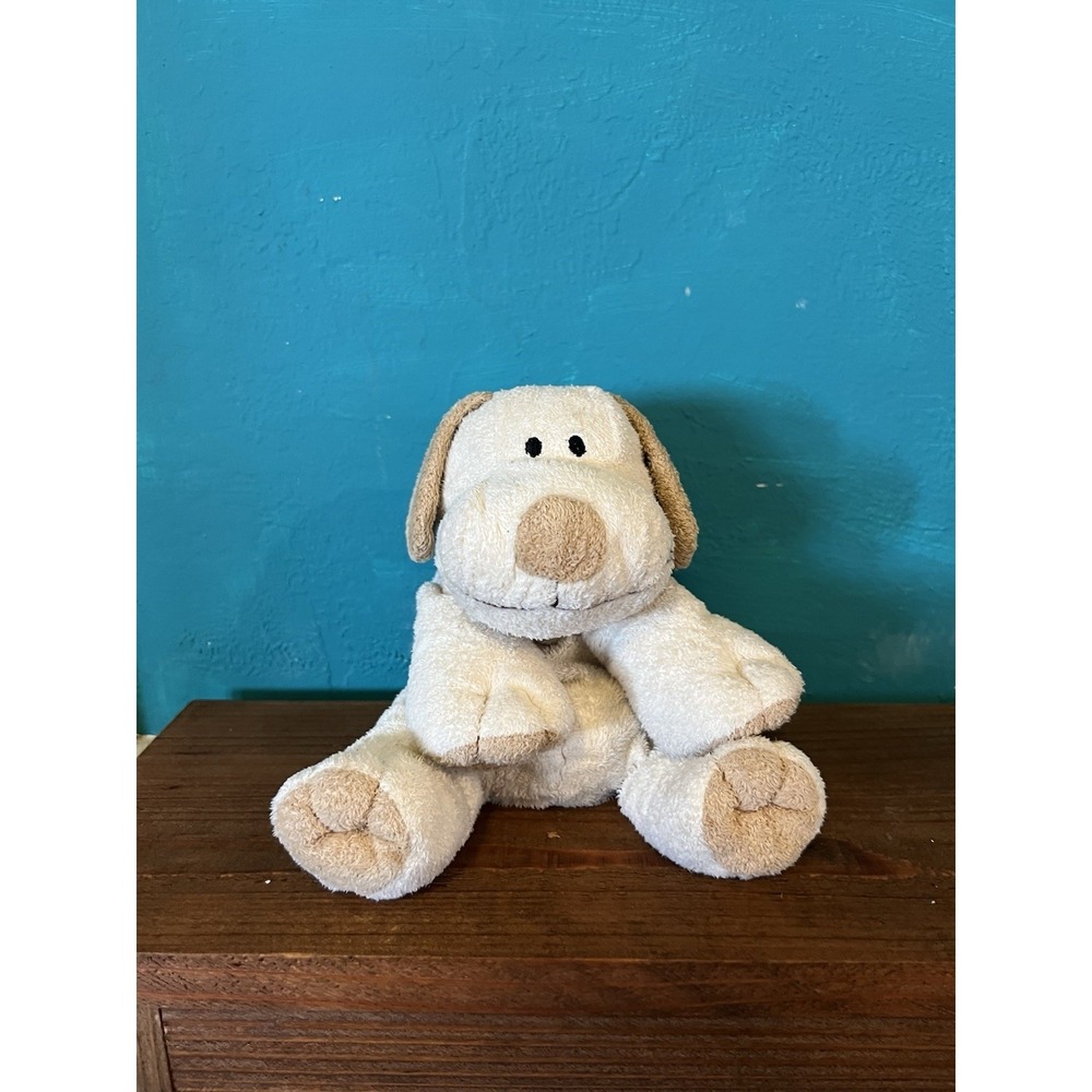 Ty Pluffies Plopper Dog Plush 9" Cream Tan Puppy TyLux 2002 Retired